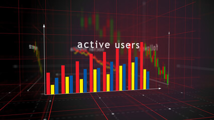 Social media charts and graphs diagram illustration