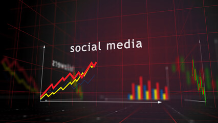 Social media charts and graphs diagram illustration