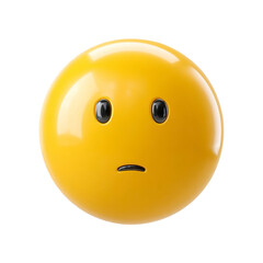 Fototapeta premium Expressive yellow emoji displaying a somewhat sad or disappointed facial expression.