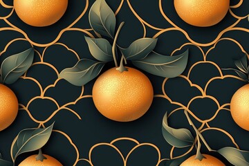 Decorative citrus ornaments seamless vector