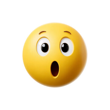 Surprised emoji staring ahead, yellow emoji with big eyes and open mouth.