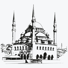 Hand drawn sketch of Istanbul sketch illustration vector