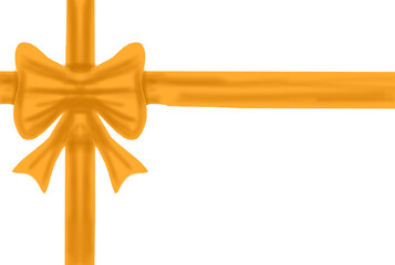 A vintage pastel brown ribbon corner decoration, elegant accent for classic designs, isolated on transparent background.