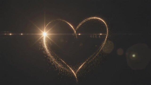Soft sparkling star gliding in a smooth heart‑shaped trajectory