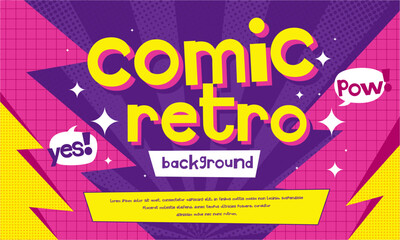 Comic pop art retro background vintage style