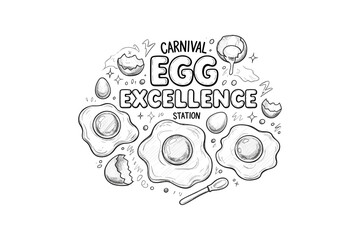 Obraz premium Hand drawn egg festival design with engaging sketch style and fun elements