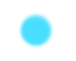 Soft blue glowing circle design element on transparent background