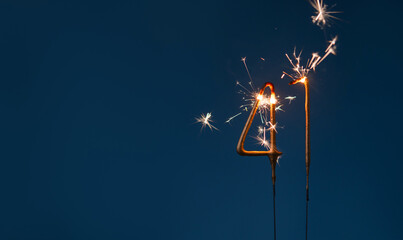 41 years celebration festive background made with Bengal fires in the form of number Forty one.