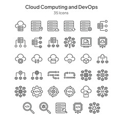 clould computing and devops icons collection