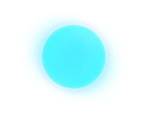 Bright cyan circular glow effect perfect for designs on transparent background