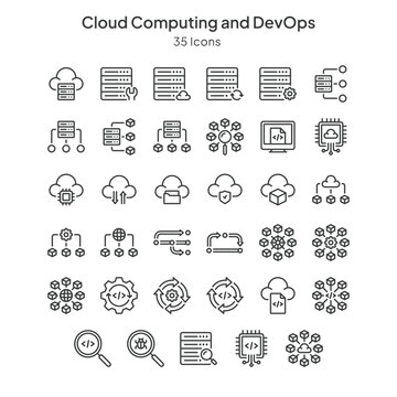 clould computing and devops icons collection
