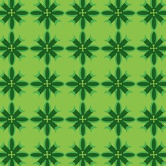 Fototapeta premium Seamless pattern with green flower.