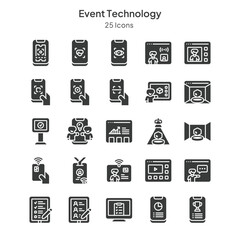 event technology icons collection