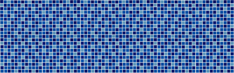 Blue square mosaic tiles texture background for pool or bathroom wall design