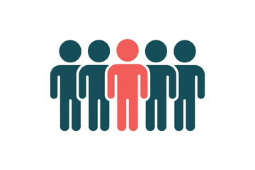 A group of people with one person standing out from the crowd