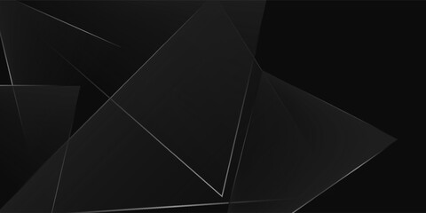 Abstract dark black Geometric banner design background.