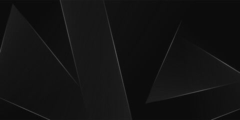 Abstract dark black Geometric banner design background.
