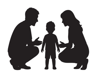 Encouraging parents silhouette ideal for positive supportive vector compositions.