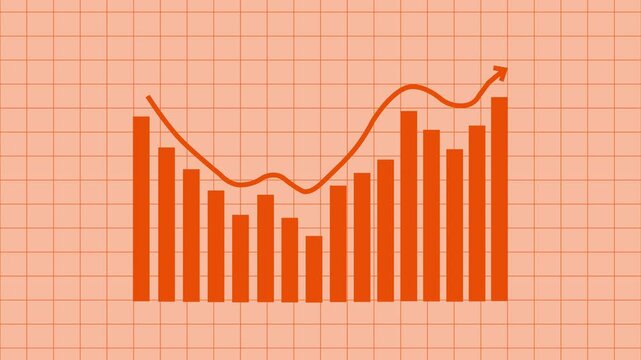 Animated Business Growth Graph with Clear Bar Chart Indicators of Profitable Financial