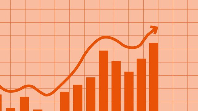 Animated Business Growth Graph with Clear Bar Chart Indicators of Profitable Financial