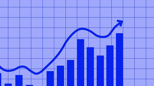 Animated Business Growth Graph with Clear Bar Chart Indicators of Profitable Financial