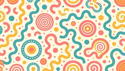 seamless pattern with circles for kids, teens and wallpaper