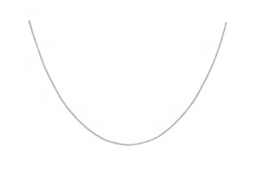 Silver chain necklace hanging on transparent background