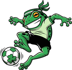 Naklejka premium Irish Soccer Frog Cartoon Vector
