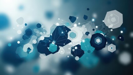 Abstract network background with polygonal shapes connection