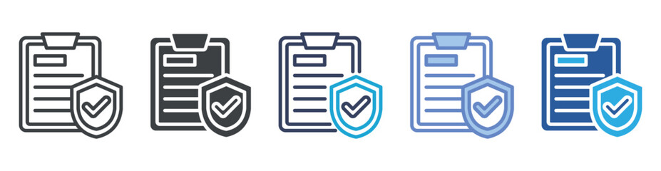 Policy icon set multiple style collection