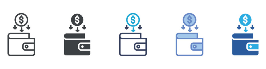 Savings icon set multiple style collection