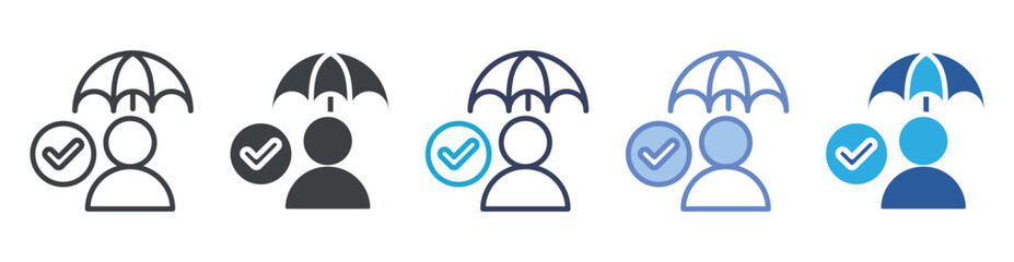 Insurance icon set multiple style collection