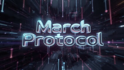 March Protocol Futuristic Cyberpunk Text