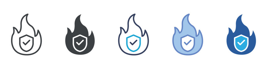 Fire icon set multiple style collection