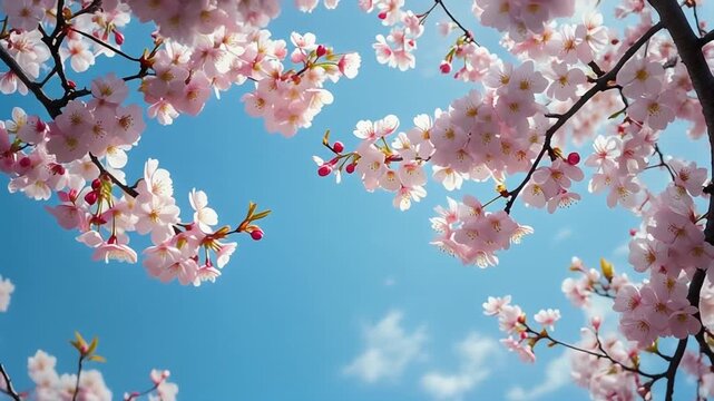 昼の風に反応して表情を変える桜を捉えた印象的な映像
