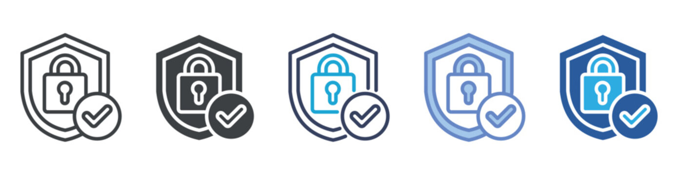 Secure icon set multiple style collection