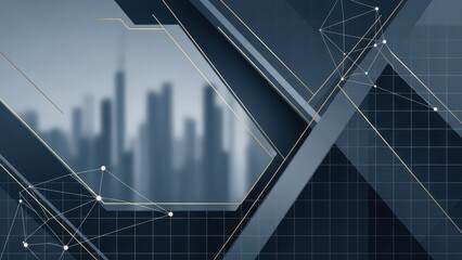 Abstract Technology Background with Cityscape