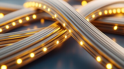 Flexible led strip lights with warm glow on dark surface