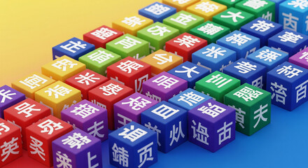 Celebrating international mother language day with vibrant multilingual characters and text. Horizontal banner. Copy space. Multiculturalism, equality