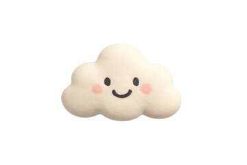 Happy cartoon cloud character smiling with pink cheeks