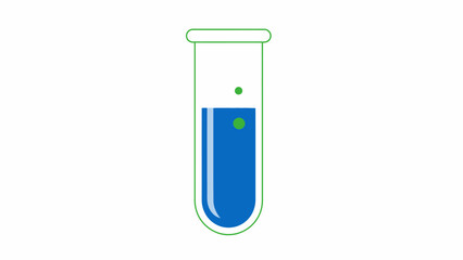 Blue liquid in a test tube with green particles