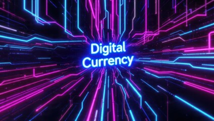 Futuristic Digital Currency Neon Glow