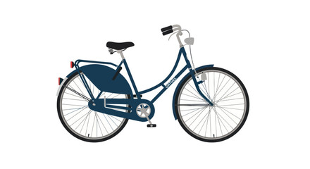 Fototapeta premium Classic Blue Bicycle with Fenders and Upright Handlebars for Urban Commuting.