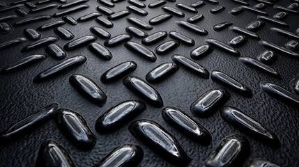 Gritty Metal Surface of Checkered Steel Plates, Heavy Duty Industrial Structure Backdrop Texture
