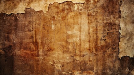 Textured Brown Wall with Peeling Plaster and Rustic Appearance