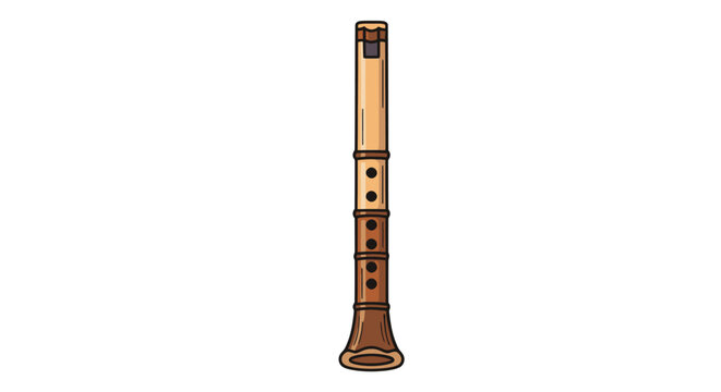 Hand-drawn illustration of a traditional wooden Suona wind instrument.