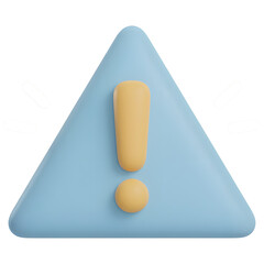 3D Warning Icon on a White Background