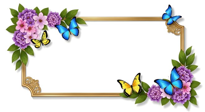 spring flowers frame with white backraund