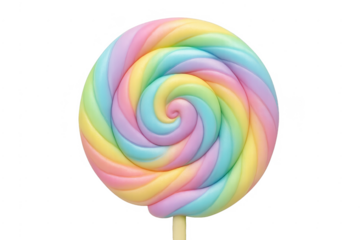 Colorful pastel rainbow lollipop candy swirl sweet treat