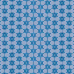  Dark Blue Light Blue Abstract Floral Seamless Pattern Design